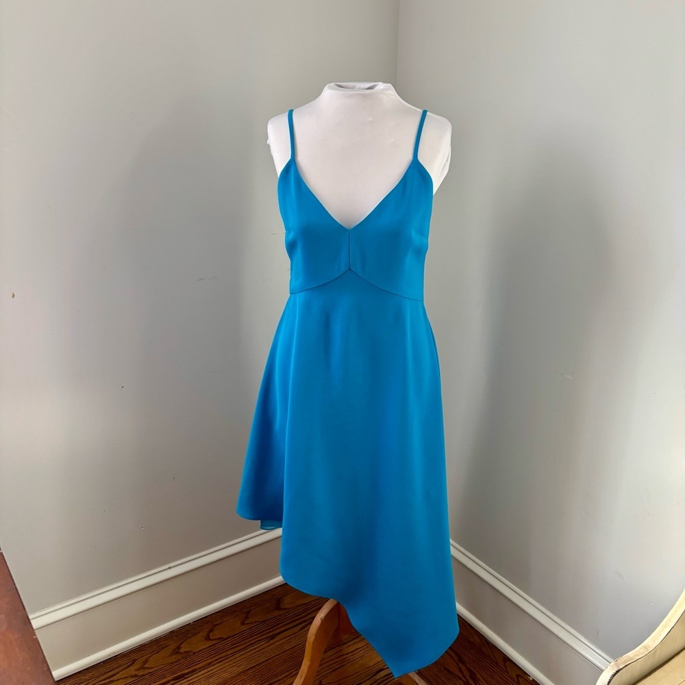 Alice + Olivia Blue Asymmetrical High Low Hem Beth Dress Size 6